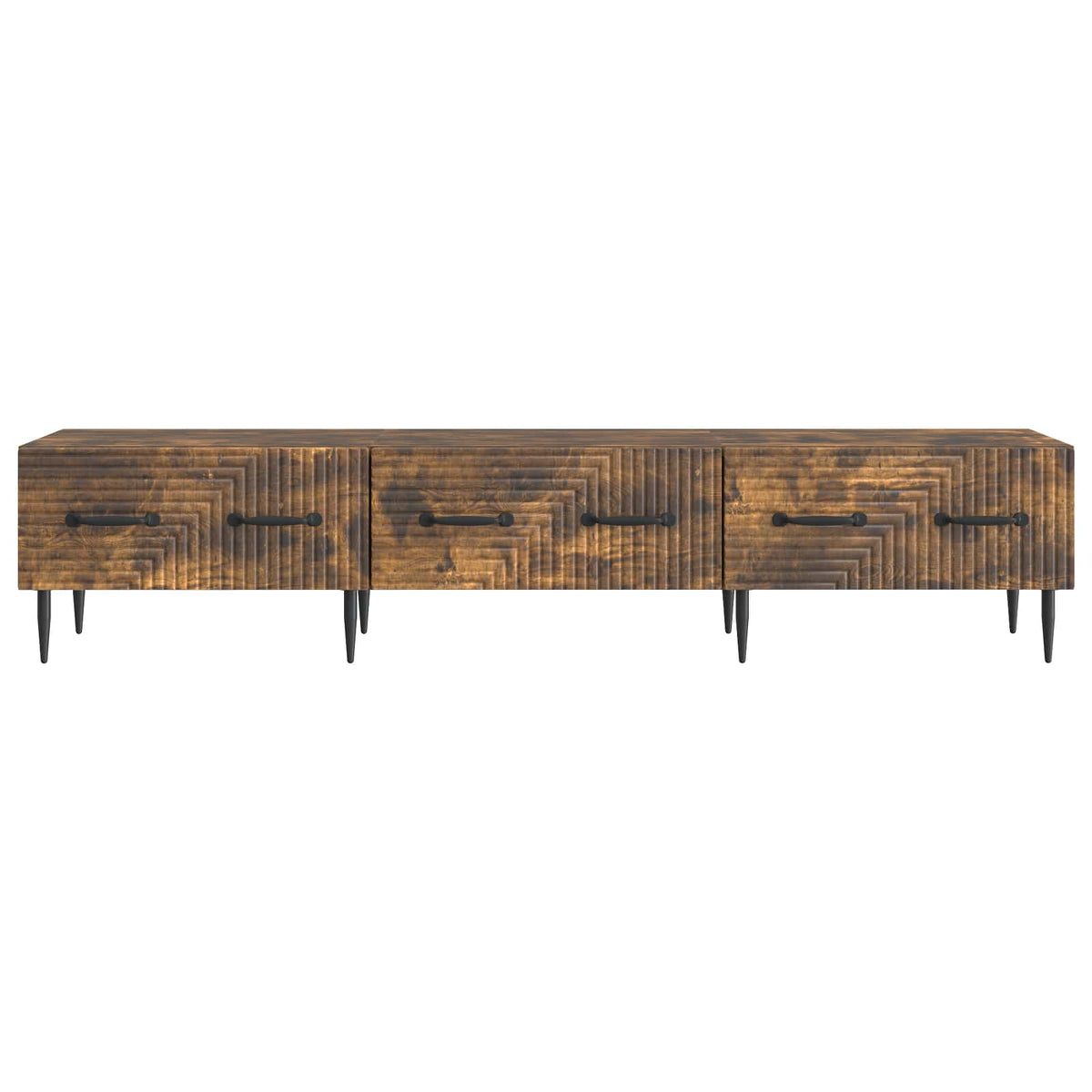 TV-skab med skuffe Røget eg 147 x 34,5 x 30 cm Konstrueret træ