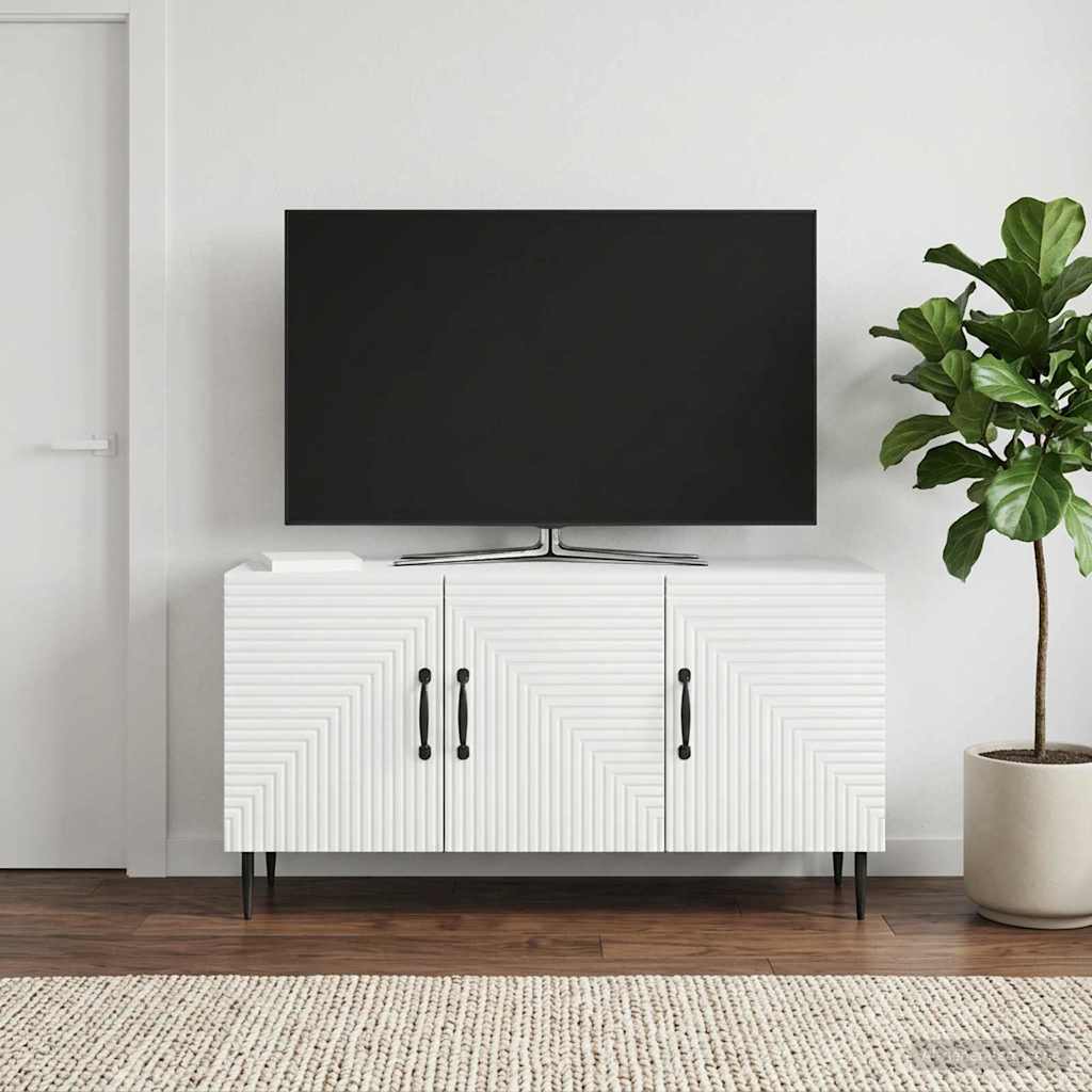 TV-skab Hvid 99 x 34,5 x 50 cm Konstrueret træ