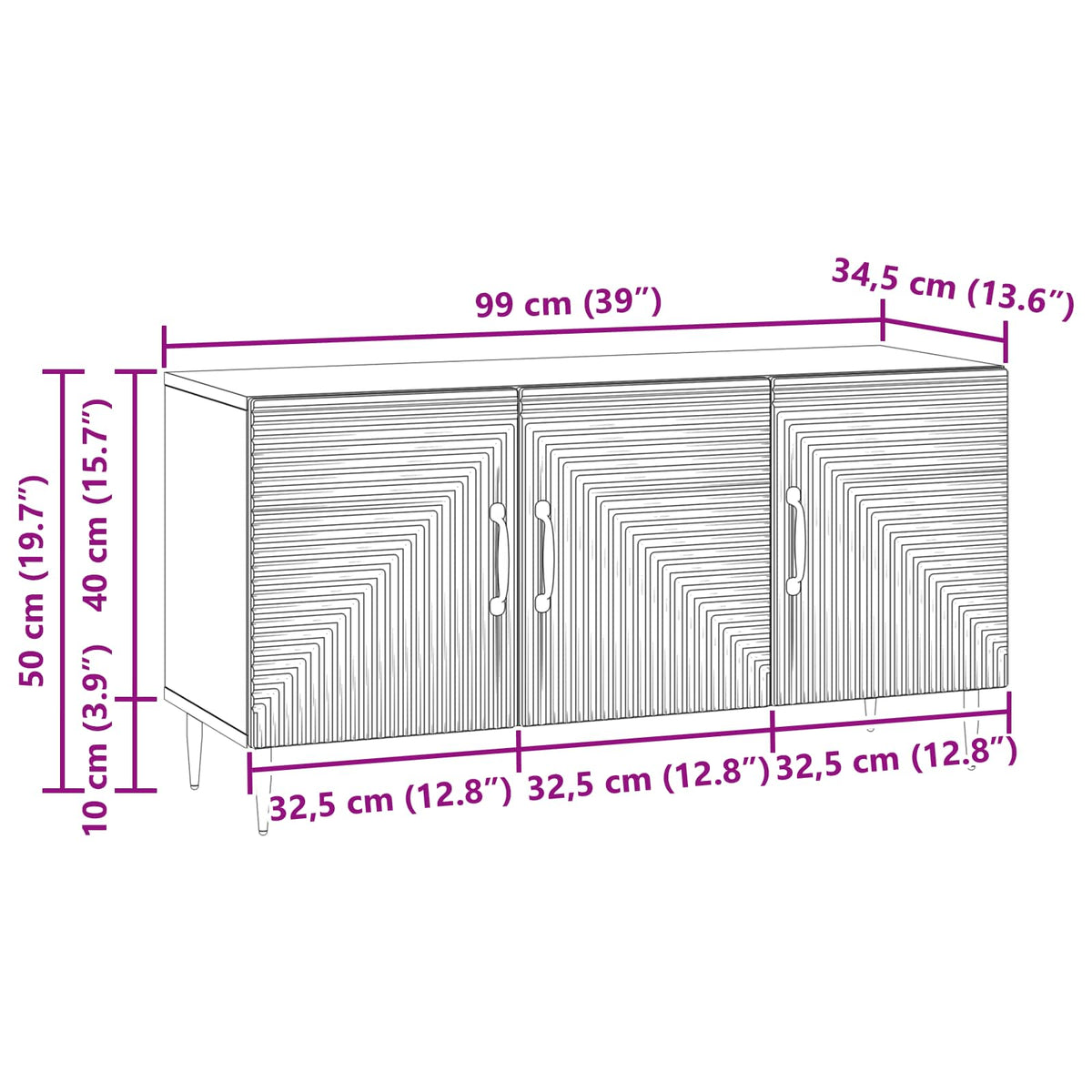 TV-skab Hvid 99 x 34,5 x 50 cm Konstrueret træ