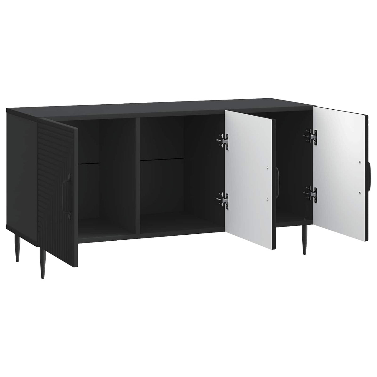 TV-skab Sort 99 x 34,5 x 50 cm Konstrueret træ