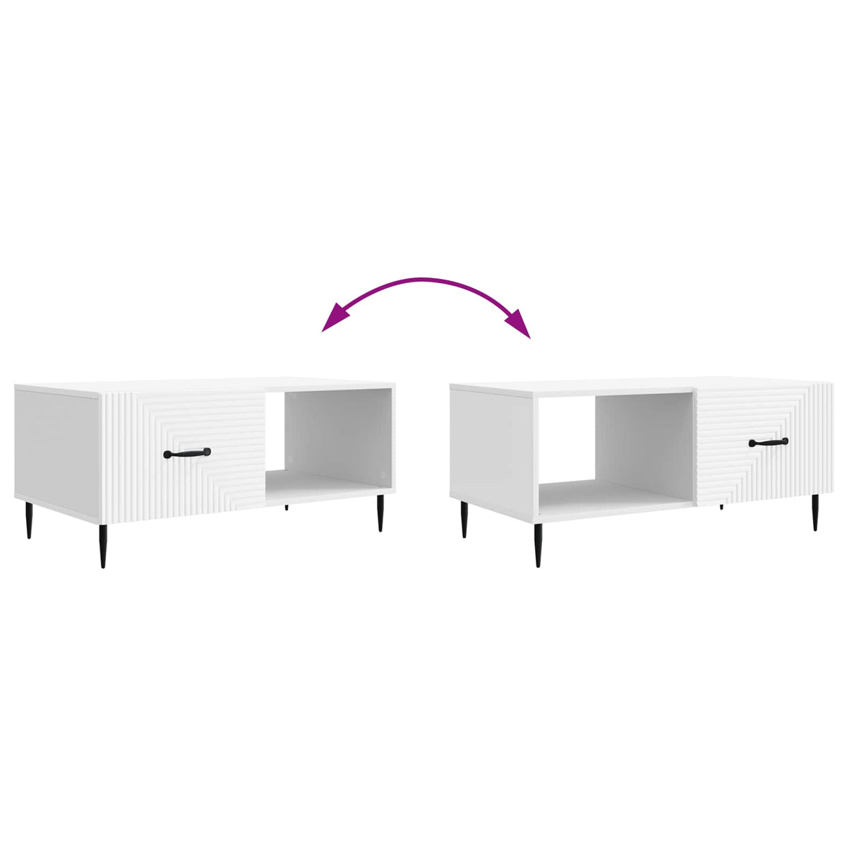 Sofabord Hvid 90 x 50 x 40 cm Konstrueret træ