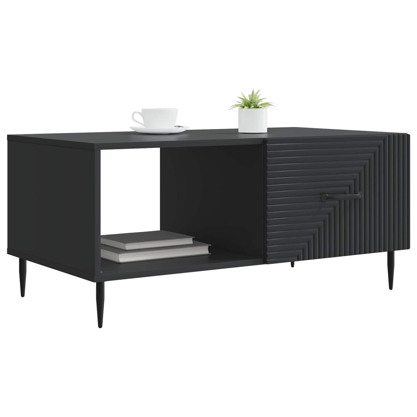 Sofabord Sort 90 x 50 x 40 cm Konstrueret træ