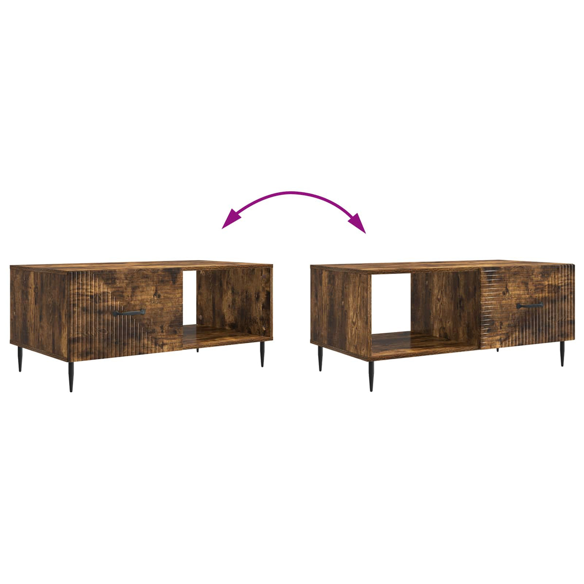 Sofabord Røget eg 90 x 50 x 40 cm Konstrueret træ