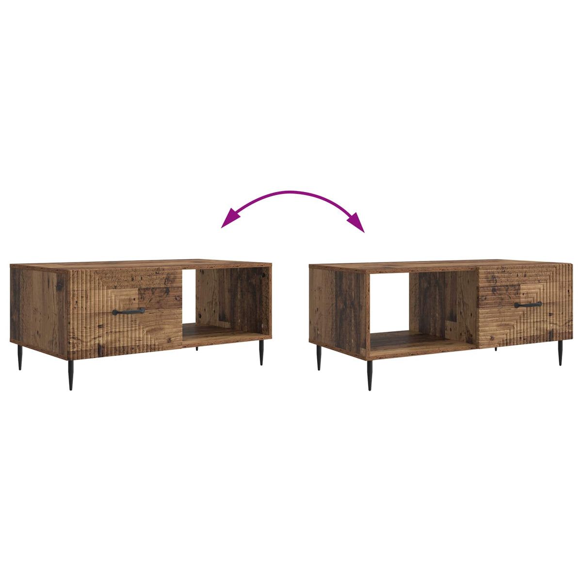 Sofabord Gammelt træ 90 x 50 x 40 cm Konstrueret træ