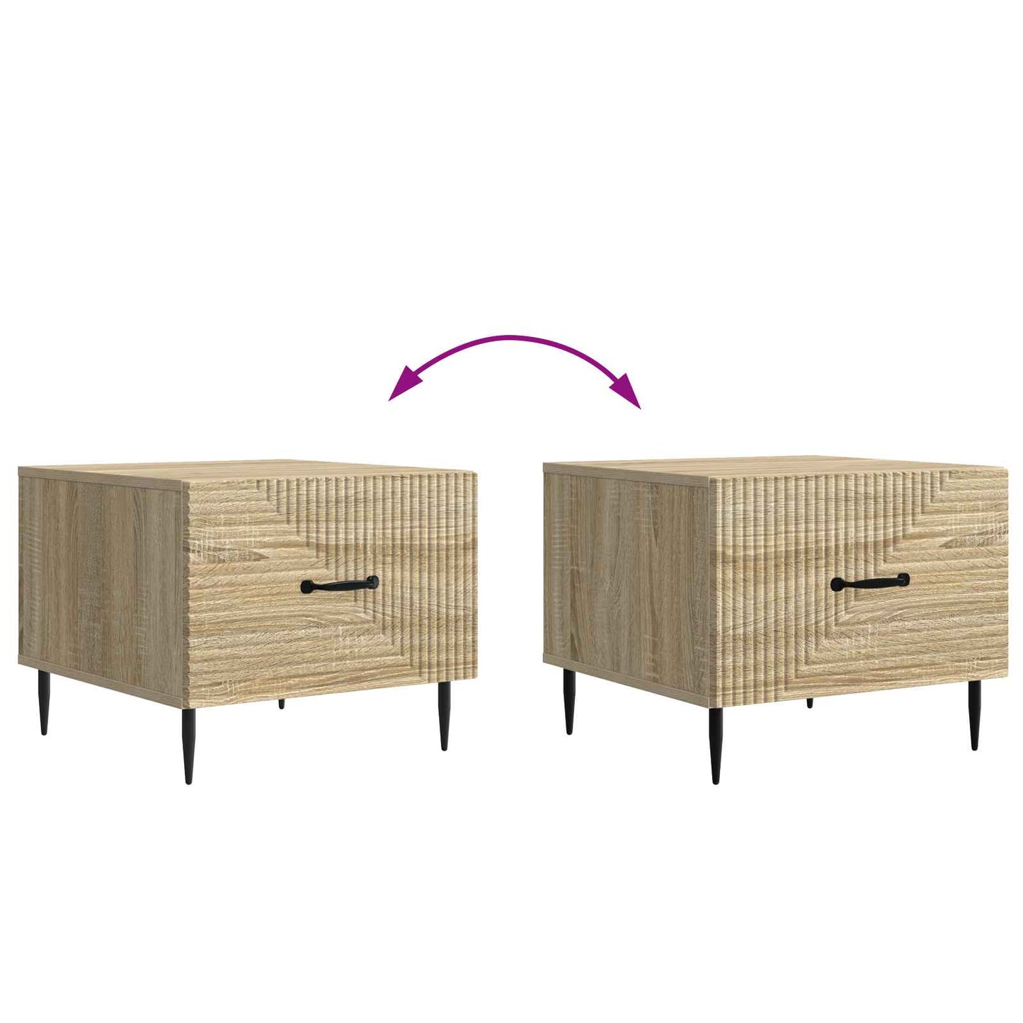 Sofabord med skuffe Sonoma-eg 49 x 50 x 40 cm Konstrueret træ