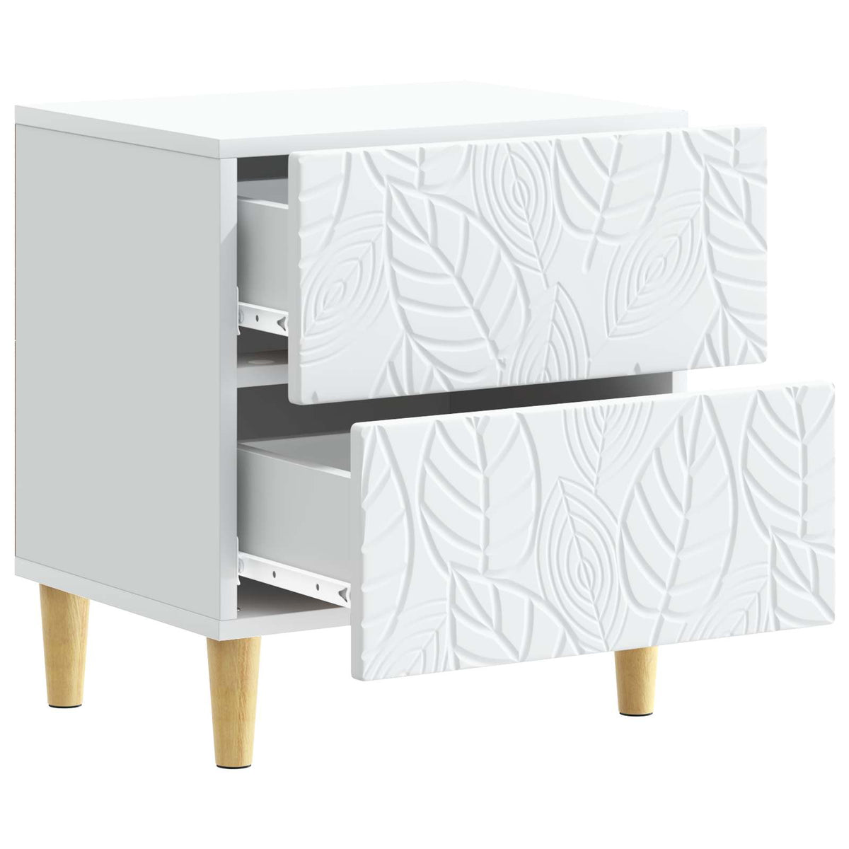Sengebord 2 stk. Hvid 43 x 34,5 x 48 cm Konstrueret træ