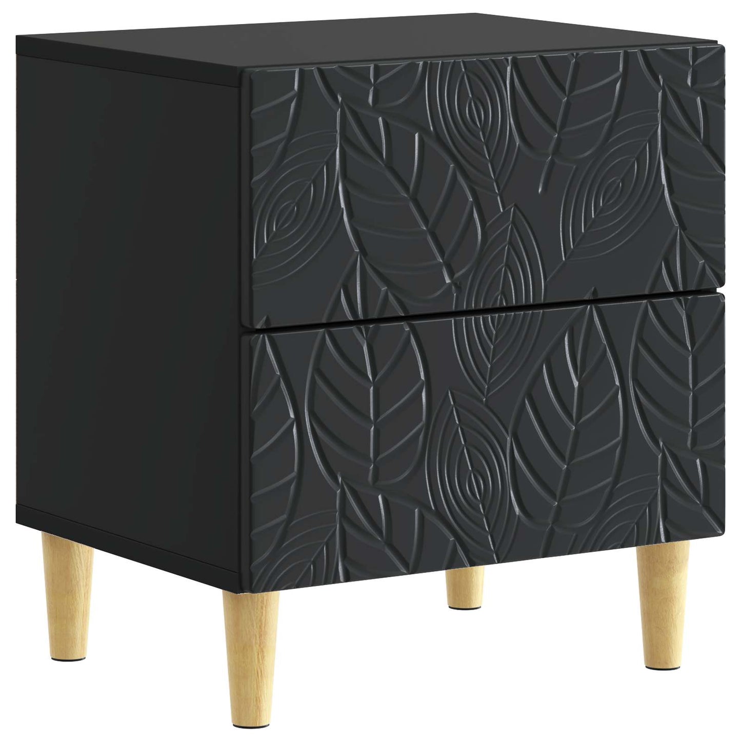Sengebord 2 stk. Sort 43 x 34,5 x 48 cm Konstrueret træ