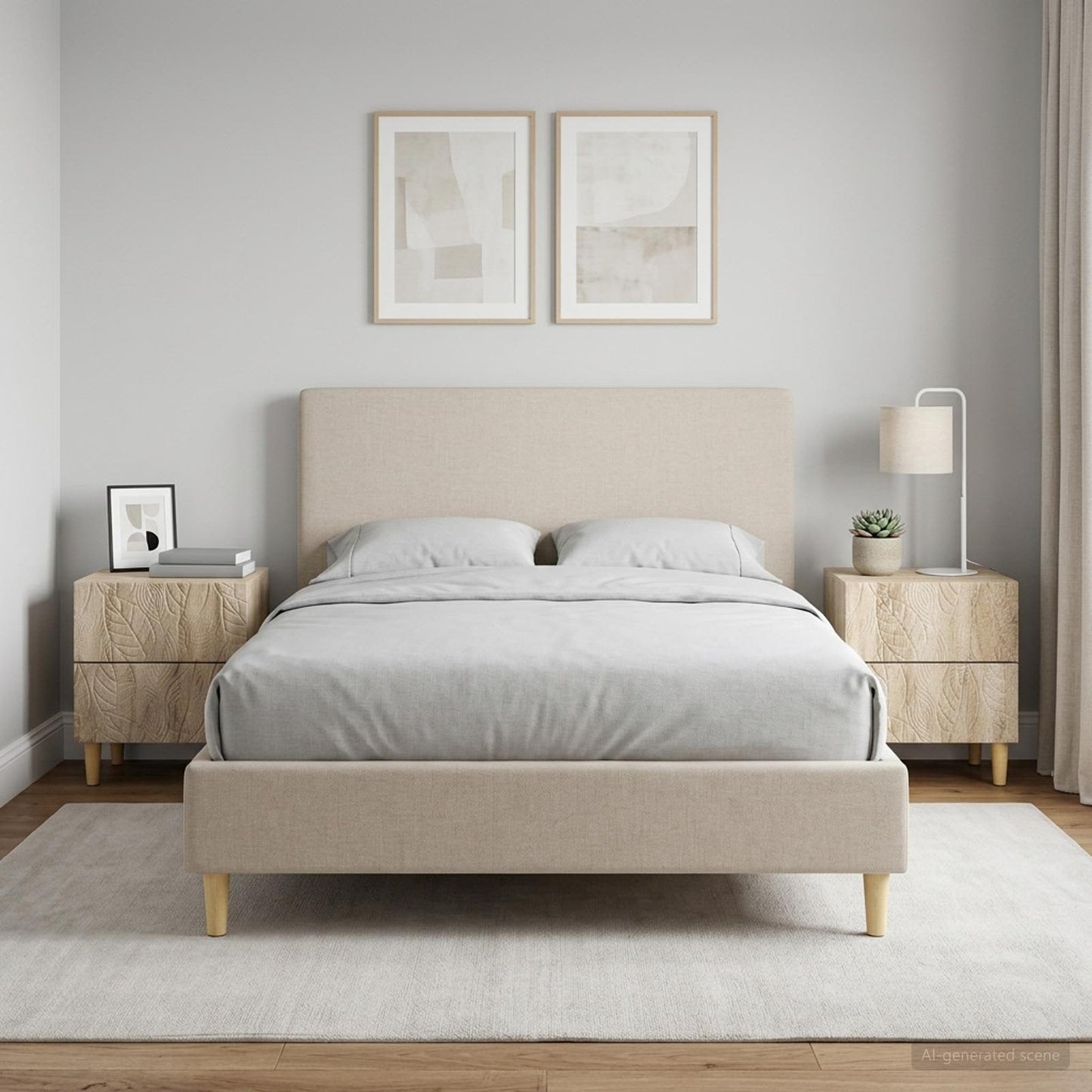 Sengebord 2 stk. Sonoma-eg 43 x 34,5 x 48 cm Konstrueret træ