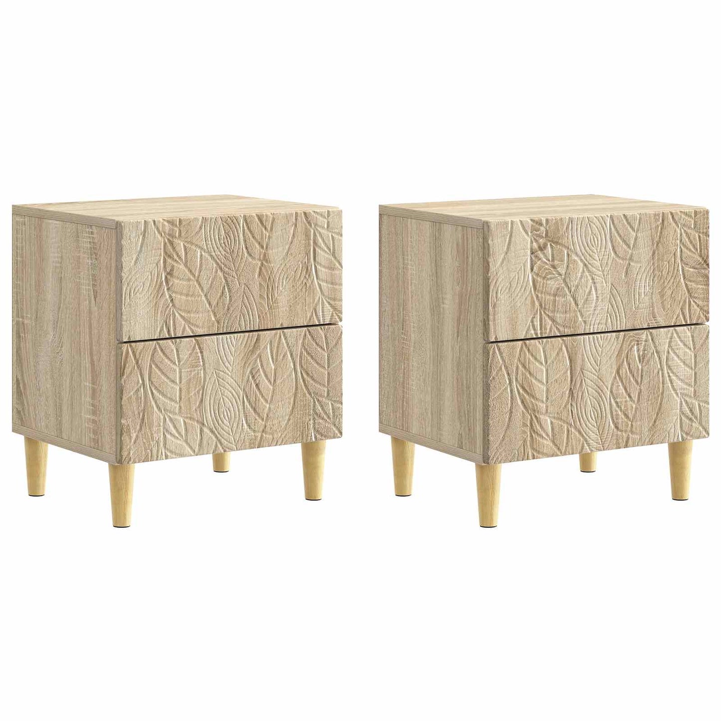 Sengebord 2 stk. Sonoma-eg 43 x 34,5 x 48 cm Konstrueret træ
