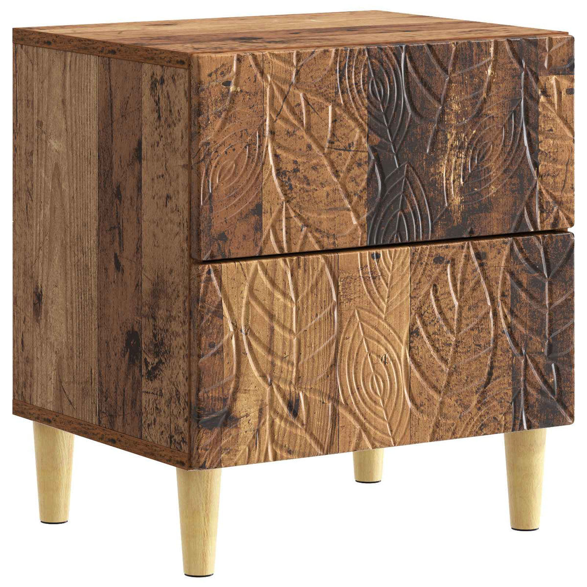 Sengebord 2 stk. Gammelt træ 43 x 34,5 x 48 cm Konstrueret træ