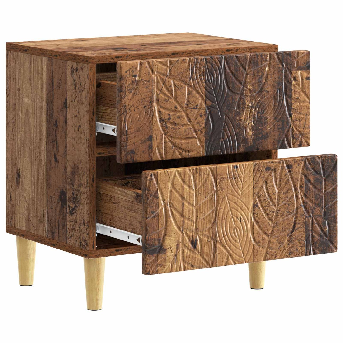 Sengebord 2 stk. Gammelt træ 43 x 34,5 x 48 cm Konstrueret træ