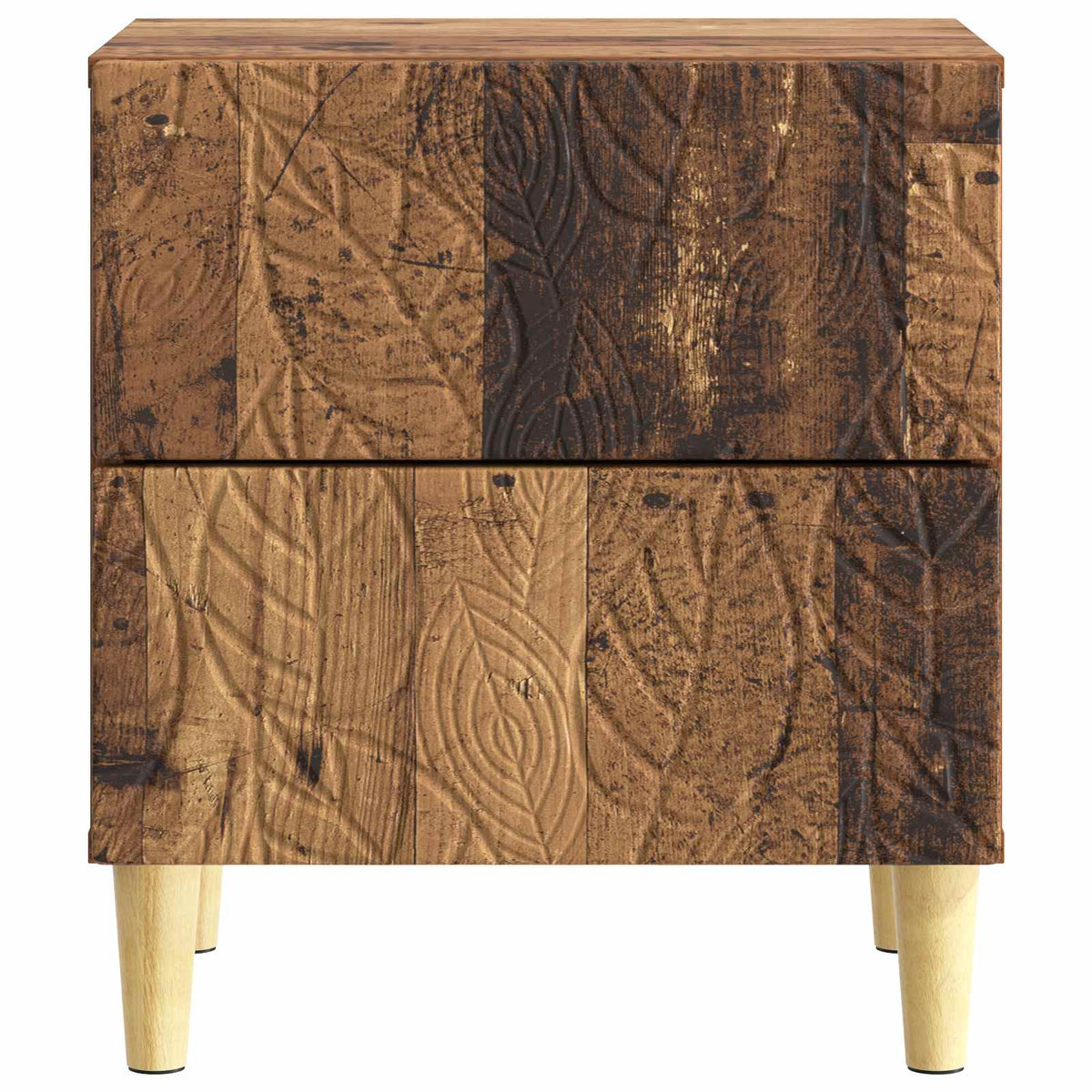 Sengebord 2 stk. Gammelt træ 43 x 34,5 x 48 cm Konstrueret træ