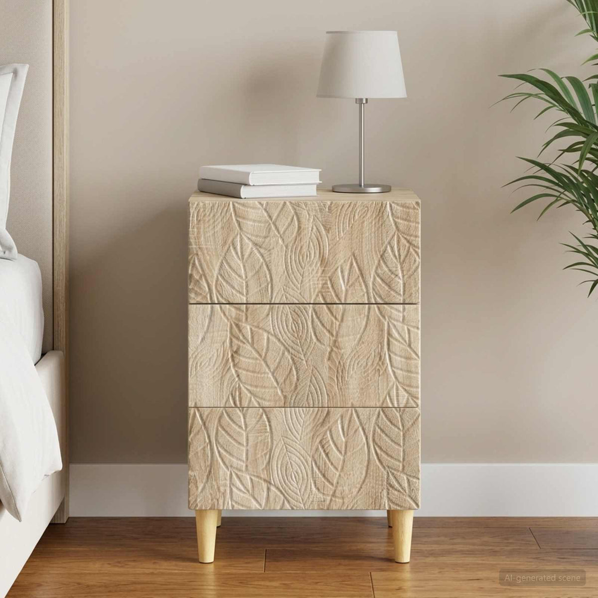 Sengebord Sonoma-eg 43 x 39,5 x 66,5 cm Konstrueret træ