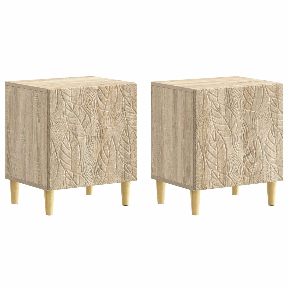 Sengebord 2 stk. Sonoma-eg 43 x 34,5 x 50 cm Konstrueret træ