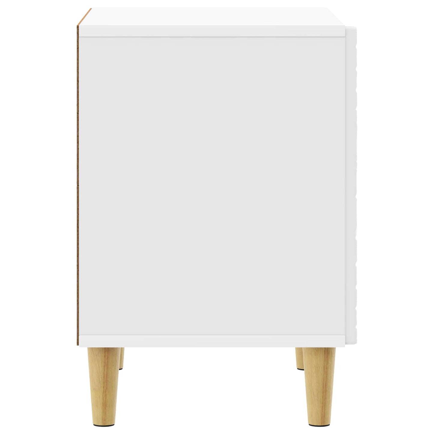 Sengebord Hvid højglans 43 x 34,5 x 50 cm Konstrueret træ