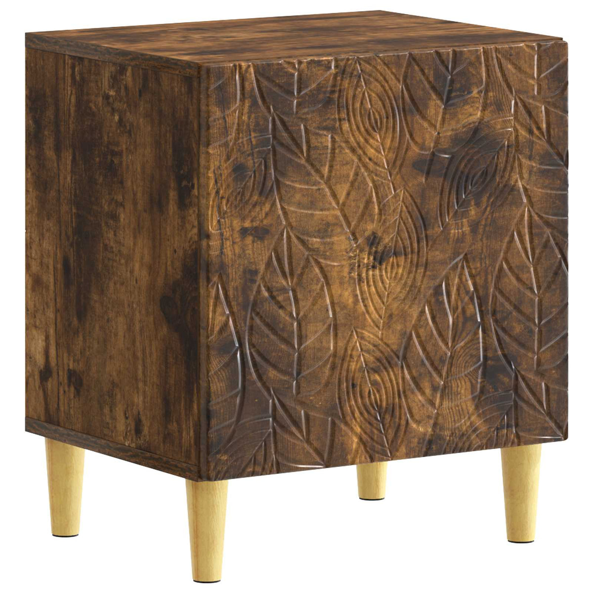 Sengebord 2 stk. Røget eg 43 x 34,5 x 50 cm Konstrueret træ