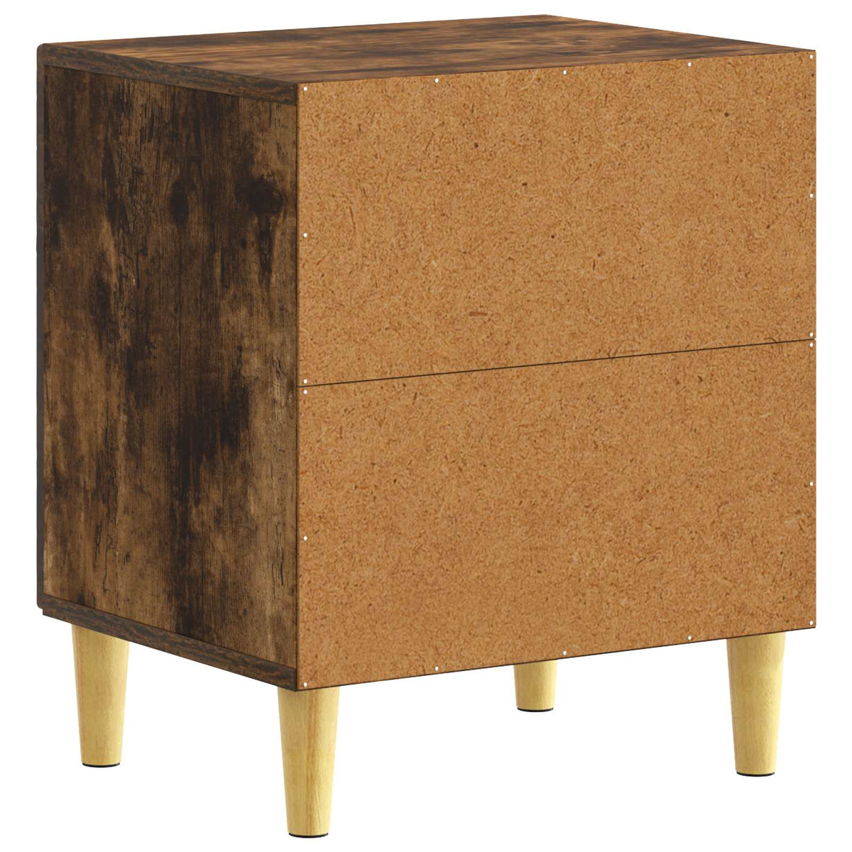 Sengebord 2 stk. Røget eg 43 x 34,5 x 50 cm Konstrueret træ