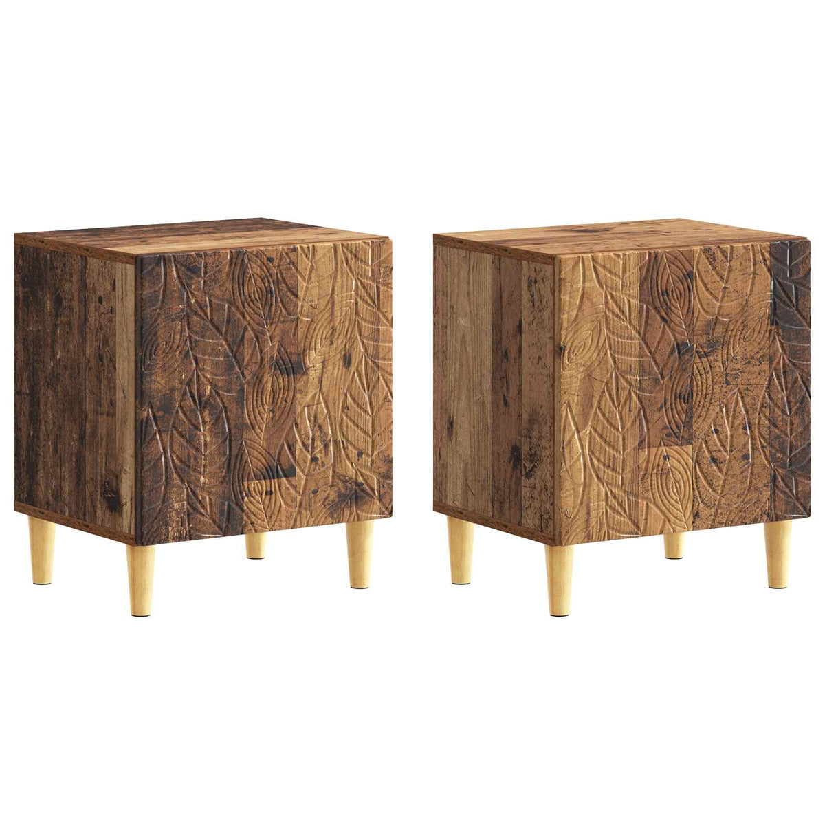 Sengebord 2 stk. Gammelt træ 43 x 34,5 x 50 cm Konstrueret træ