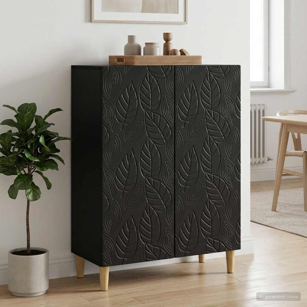 Sideboard Sort 66 x 34,5 x 90 cm Konstrueret træ