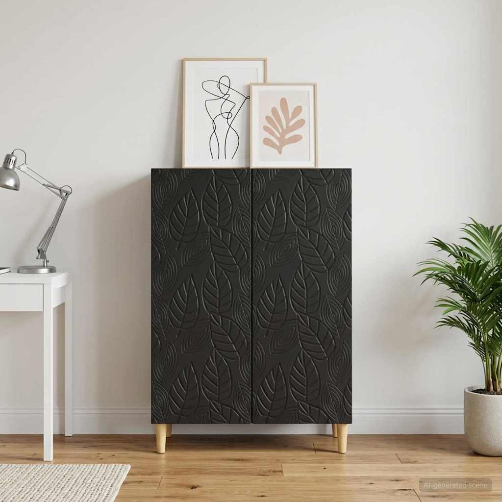 Sideboard Sort 66 x 34,5 x 90 cm Konstrueret træ
