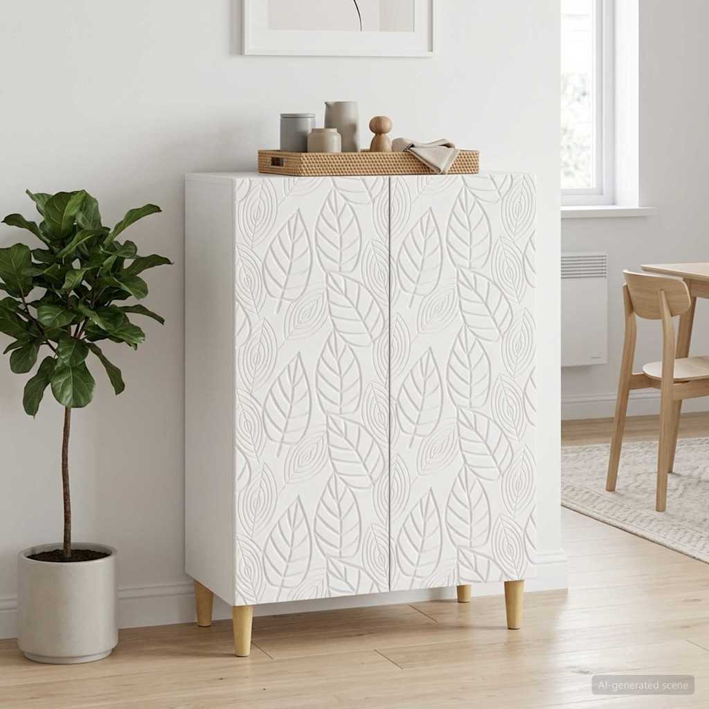 Sideboard Hvid højglans 66 x 34,5 x 90 cm Konstrueret træ