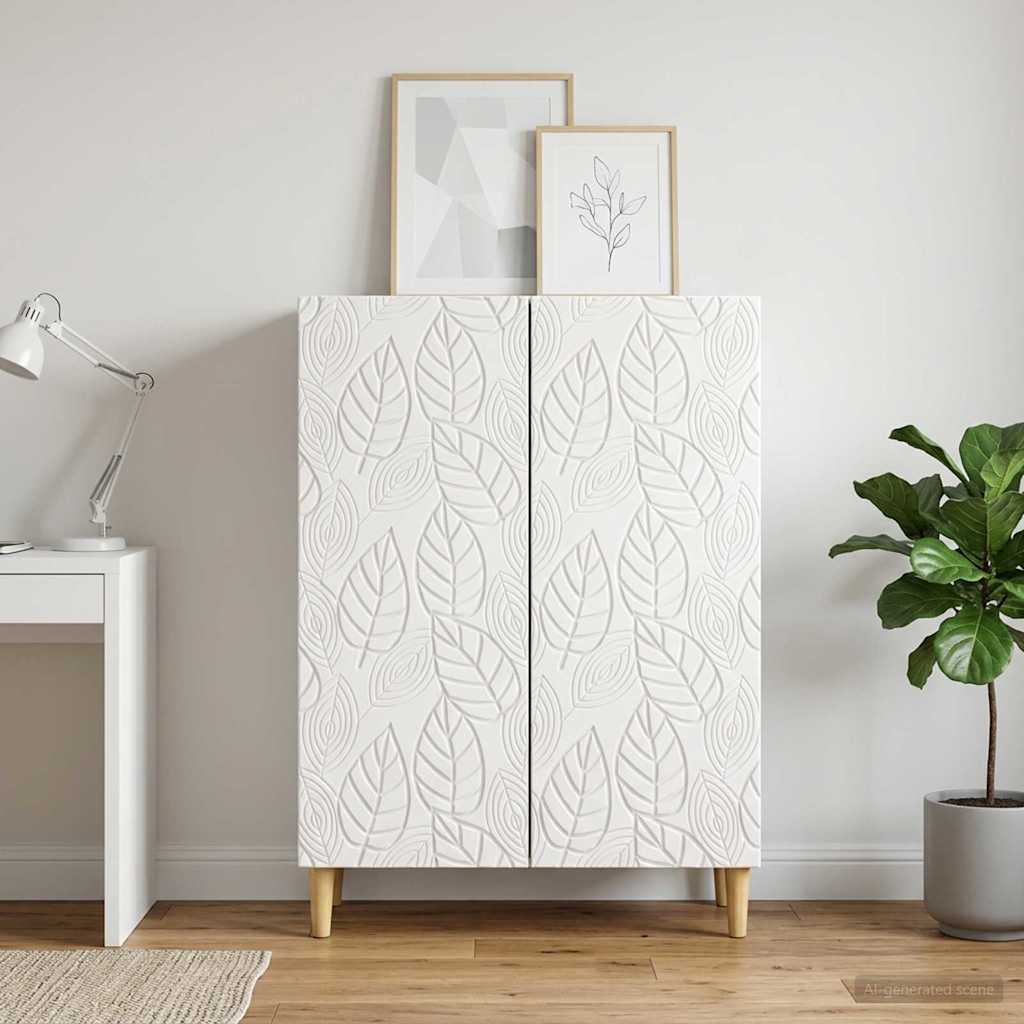 Sideboard Hvid højglans 66 x 34,5 x 90 cm Konstrueret træ