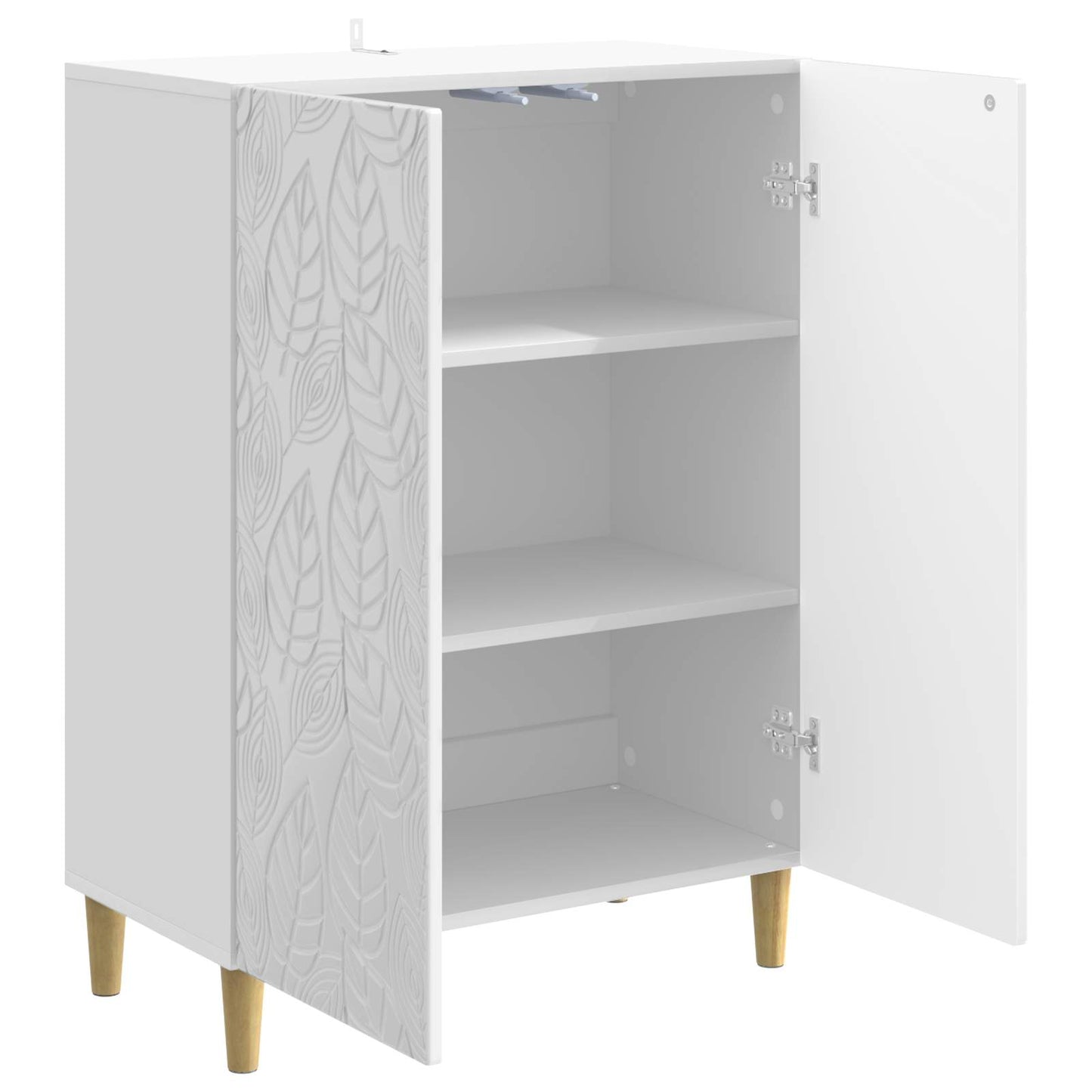 Sideboard Hvid højglans 66 x 34,5 x 90 cm Konstrueret træ