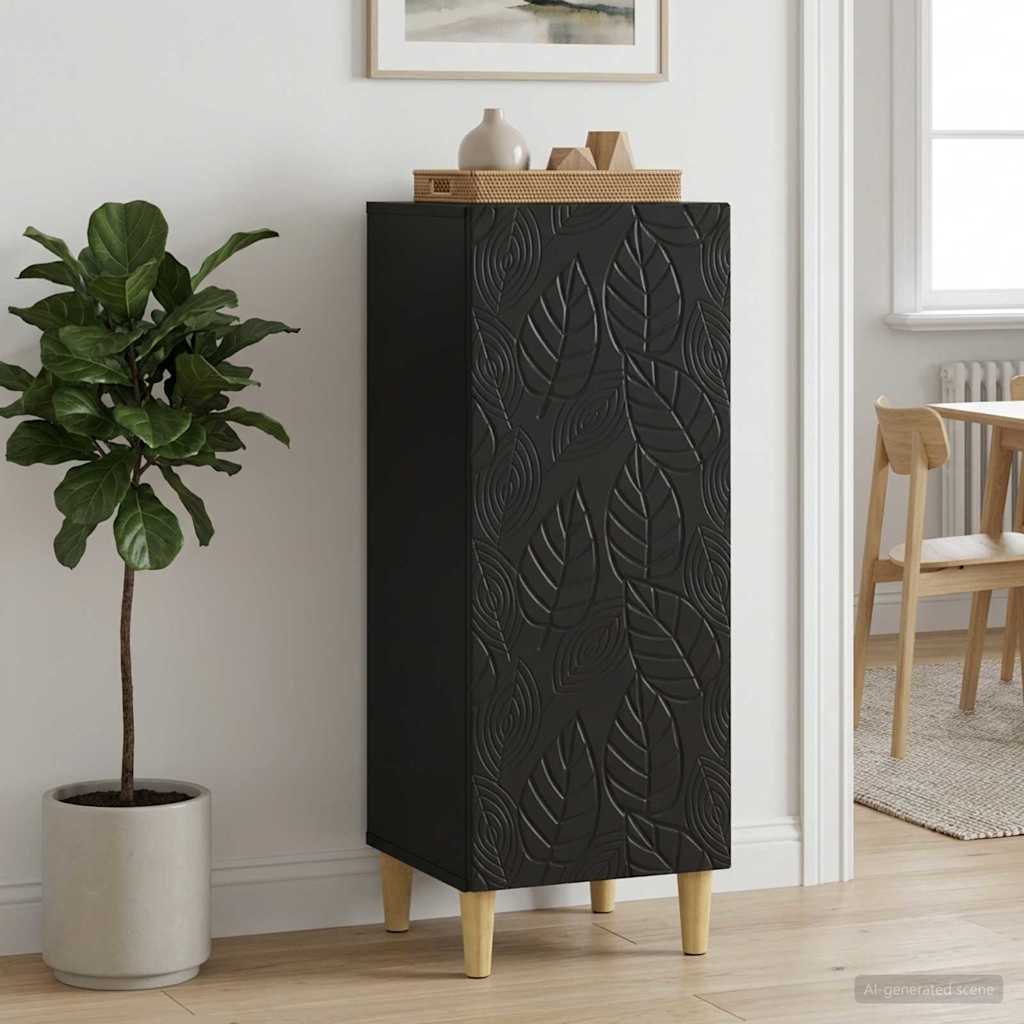 Sideboard Sort 33 x 34,5 x 90 cm Konstrueret træ