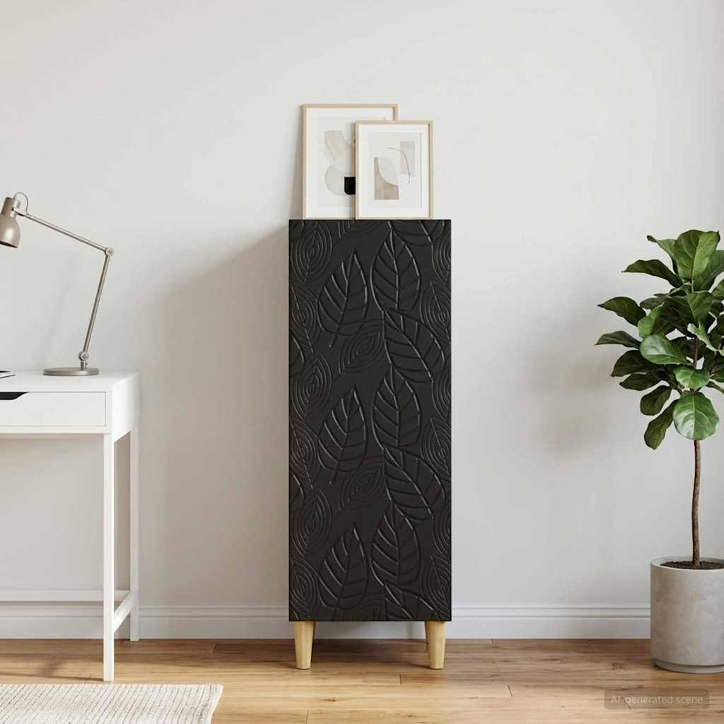 Sideboard Sort 33 x 34,5 x 90 cm Konstrueret træ