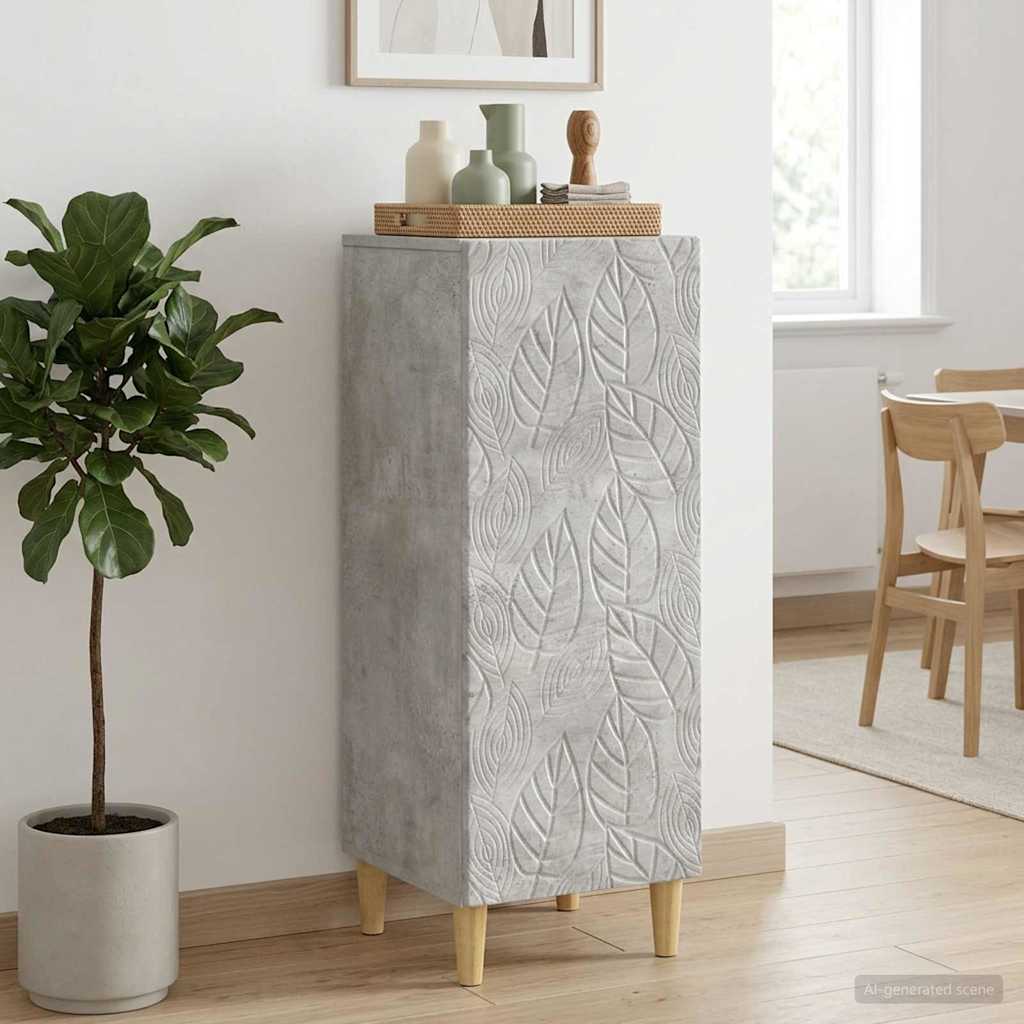 Sideboard Betongrå 33 x 34,5 x 90 cm Konstrueret træ