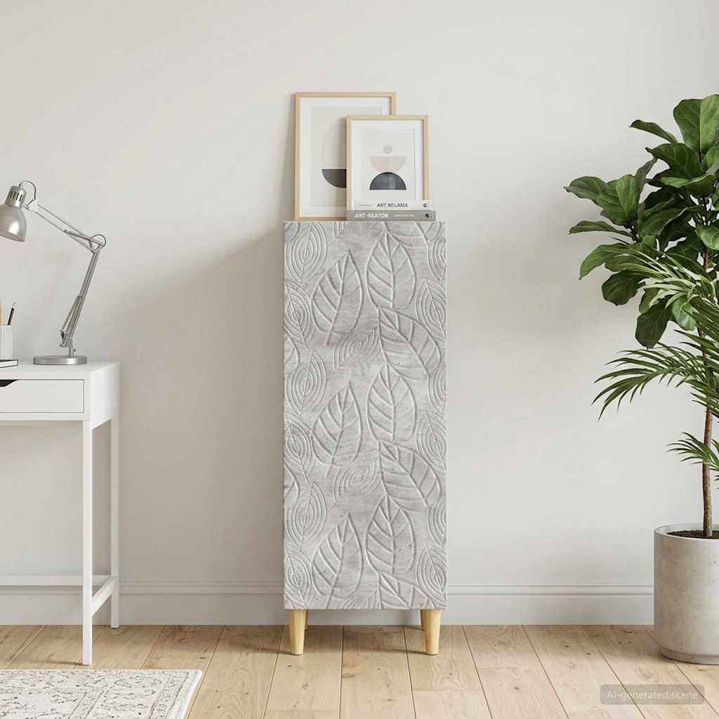 Sideboard Betongrå 33 x 34,5 x 90 cm Konstrueret træ