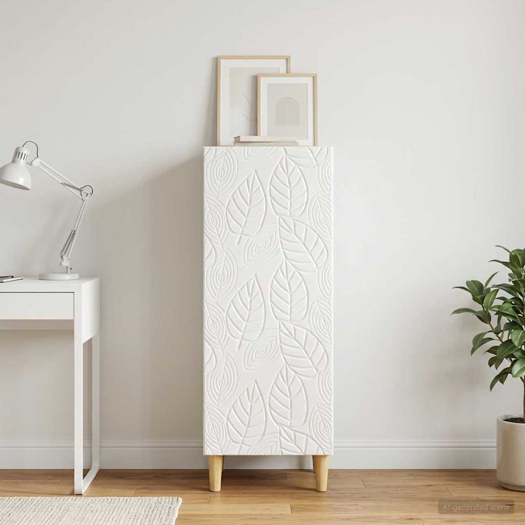 Sideboard Hvid højglans 33 x 34,5 x 90 cm Konstrueret træ