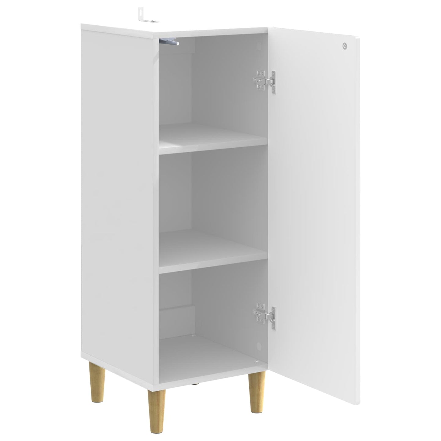 Sideboard Hvid højglans 33 x 34,5 x 90 cm Konstrueret træ