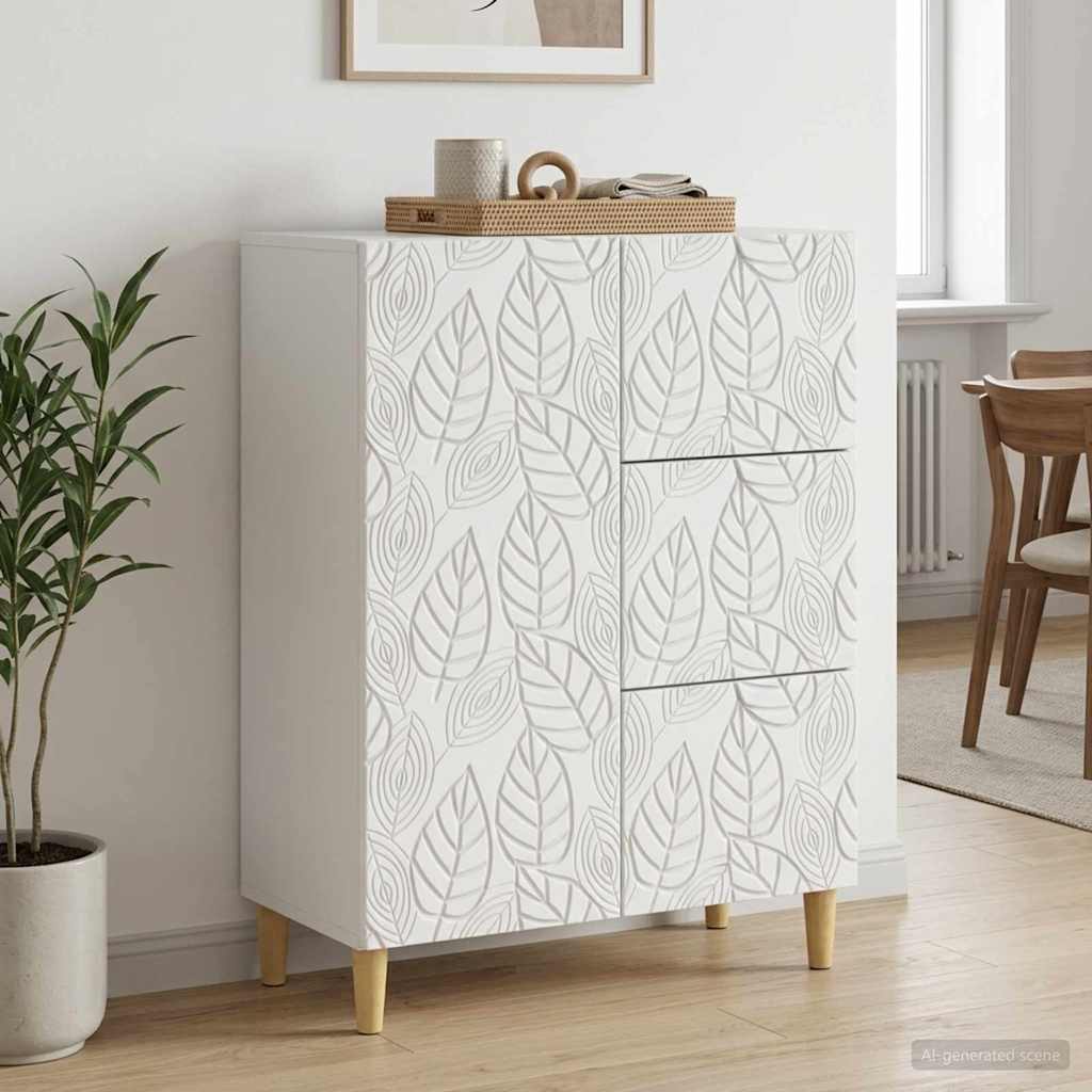 Sideboard Hvid 66 x 34,5 x 90 cm Konstrueret træ