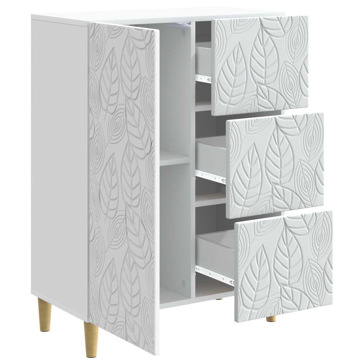 Sideboard Hvid 66 x 34,5 x 90 cm Konstrueret træ