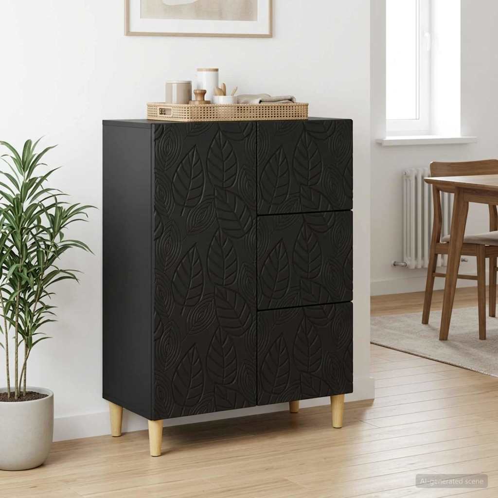 Sideboard Sort 66 x 34,5 x 90 cm Konstrueret træ