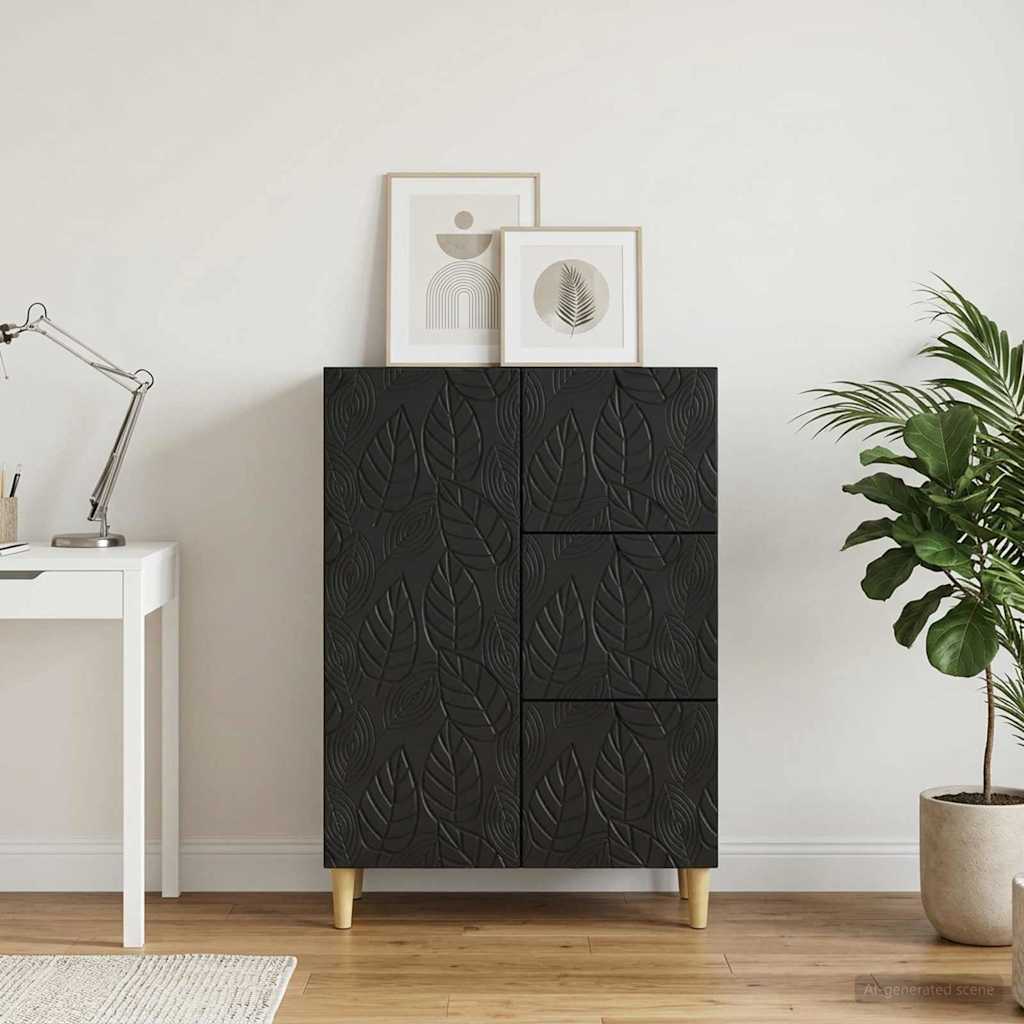 Sideboard Sort 66 x 34,5 x 90 cm Konstrueret træ