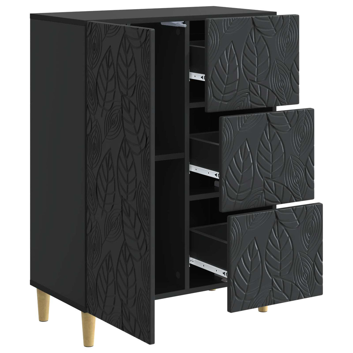 Sideboard Sort 66 x 34,5 x 90 cm Konstrueret træ