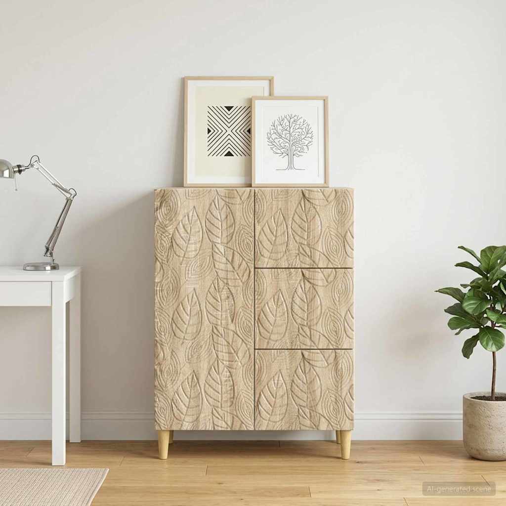 Sideboard Sonoma-eg 66 x 34,5 x 90 cm Konstrueret træ