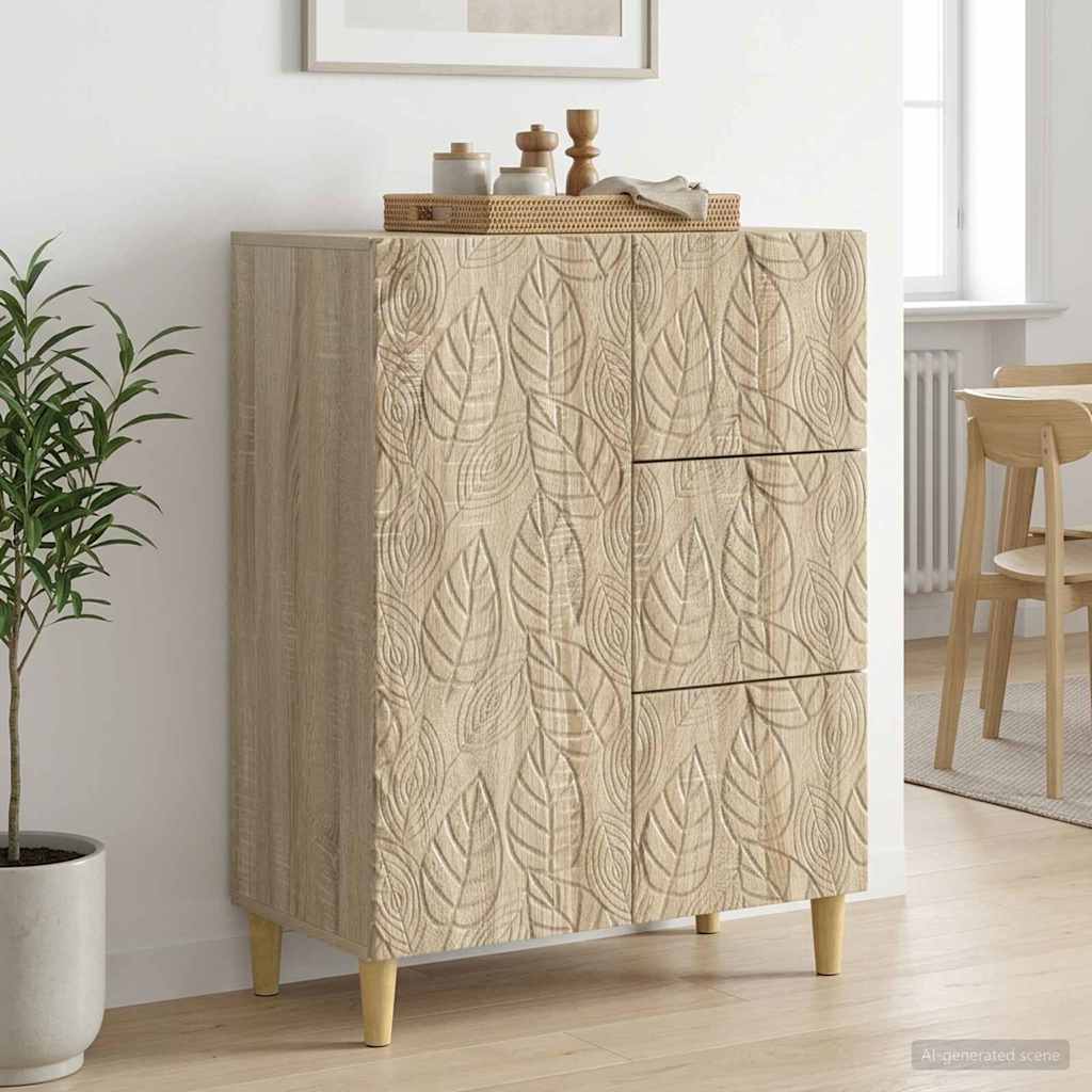 Sideboard Sonoma-eg 66 x 34,5 x 90 cm Konstrueret træ