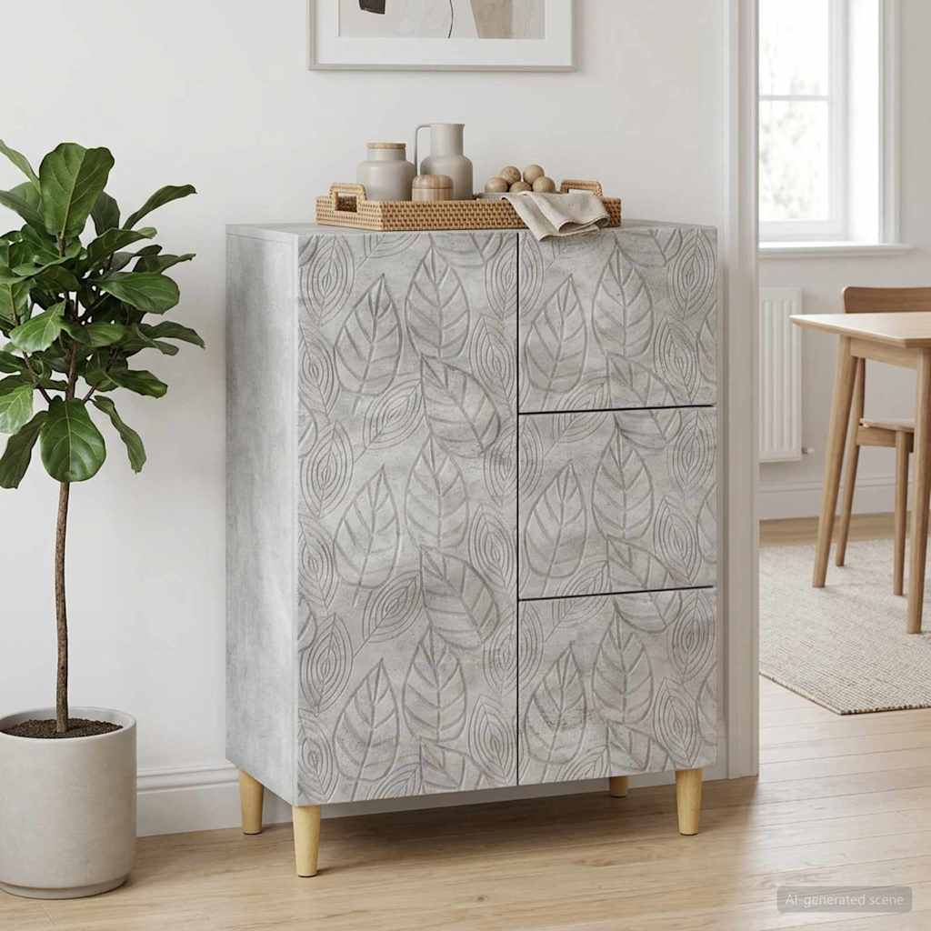 Sideboard Betongrå 66 x 34,5 x 90 cm Konstrueret træ