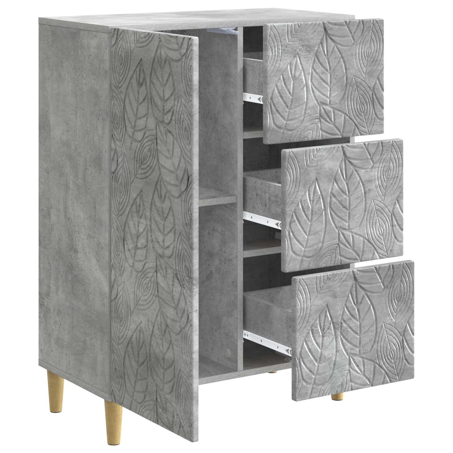 Sideboard Betongrå 66 x 34,5 x 90 cm Konstrueret træ