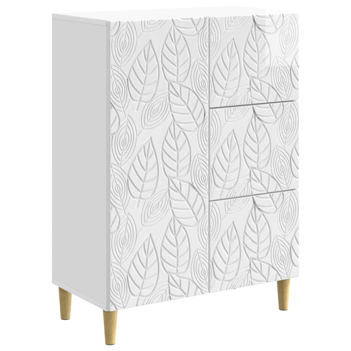 Sideboard Hvid højglans 66 x 34,5 x 90 cm Konstrueret træ