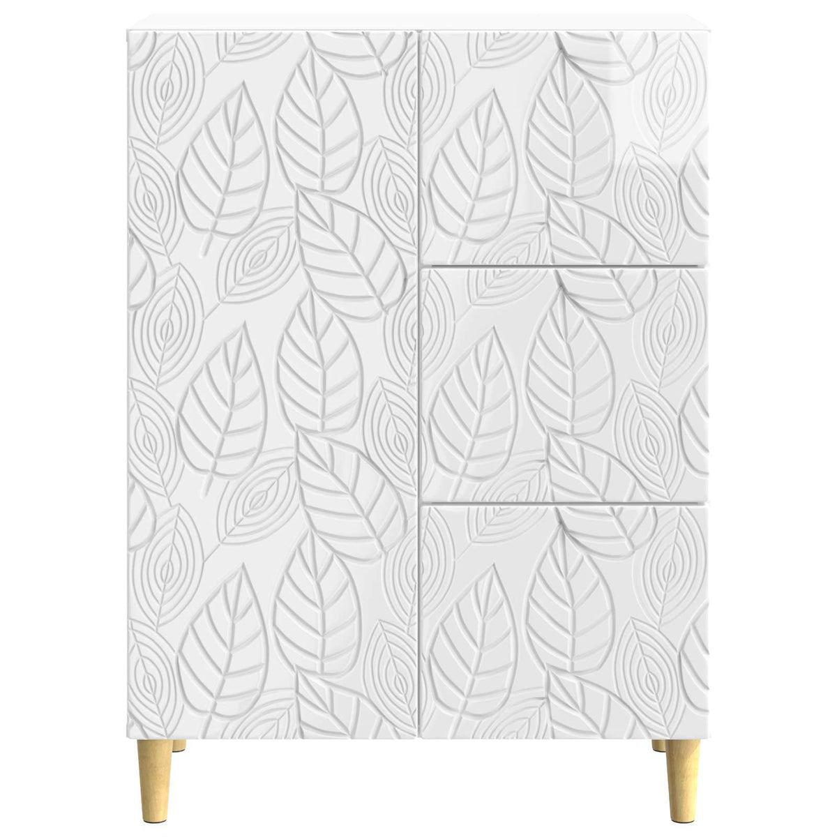 Sideboard Hvid højglans 66 x 34,5 x 90 cm Konstrueret træ