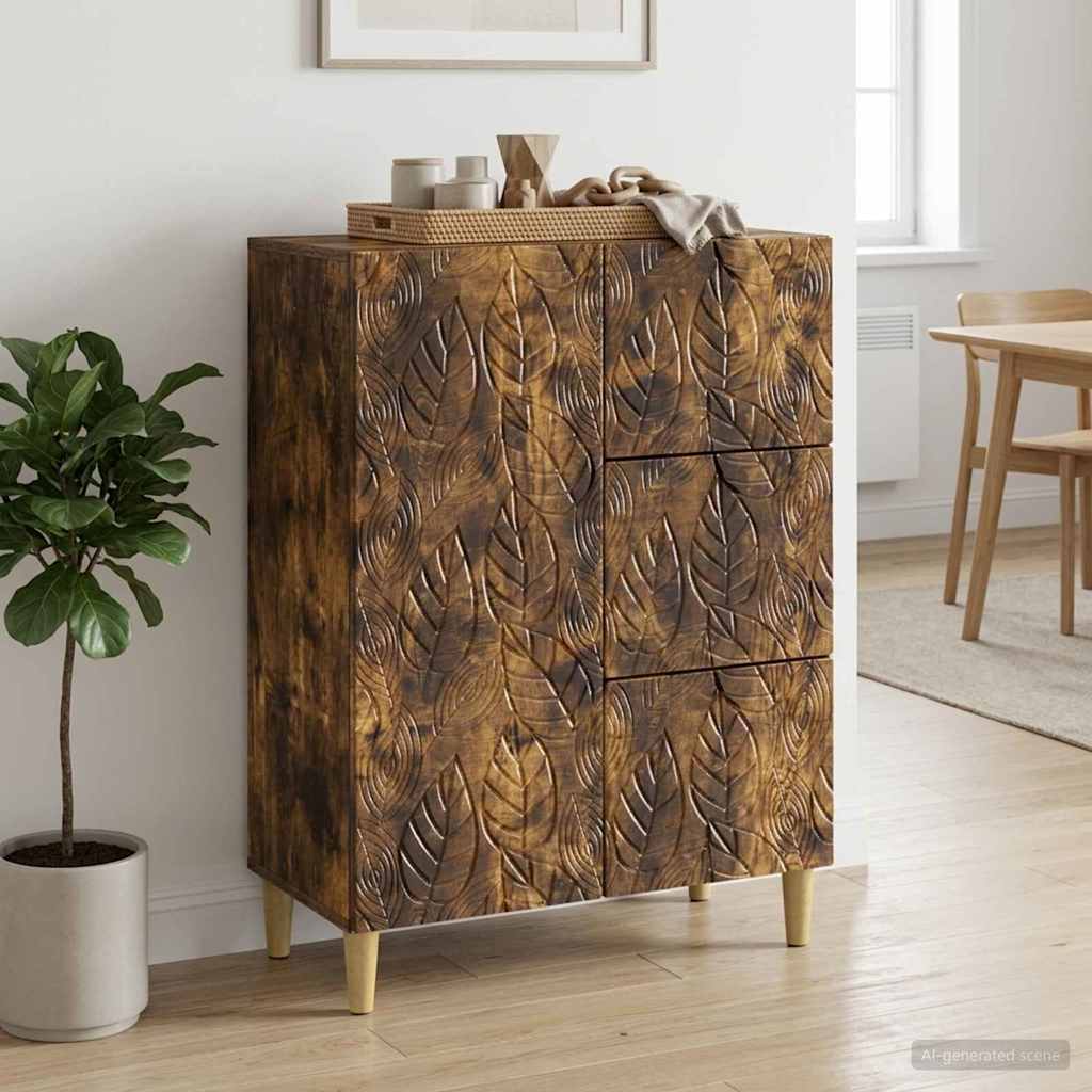 Sideboard Røget eg 66 x 34,5 x 90 cm Konstrueret træ