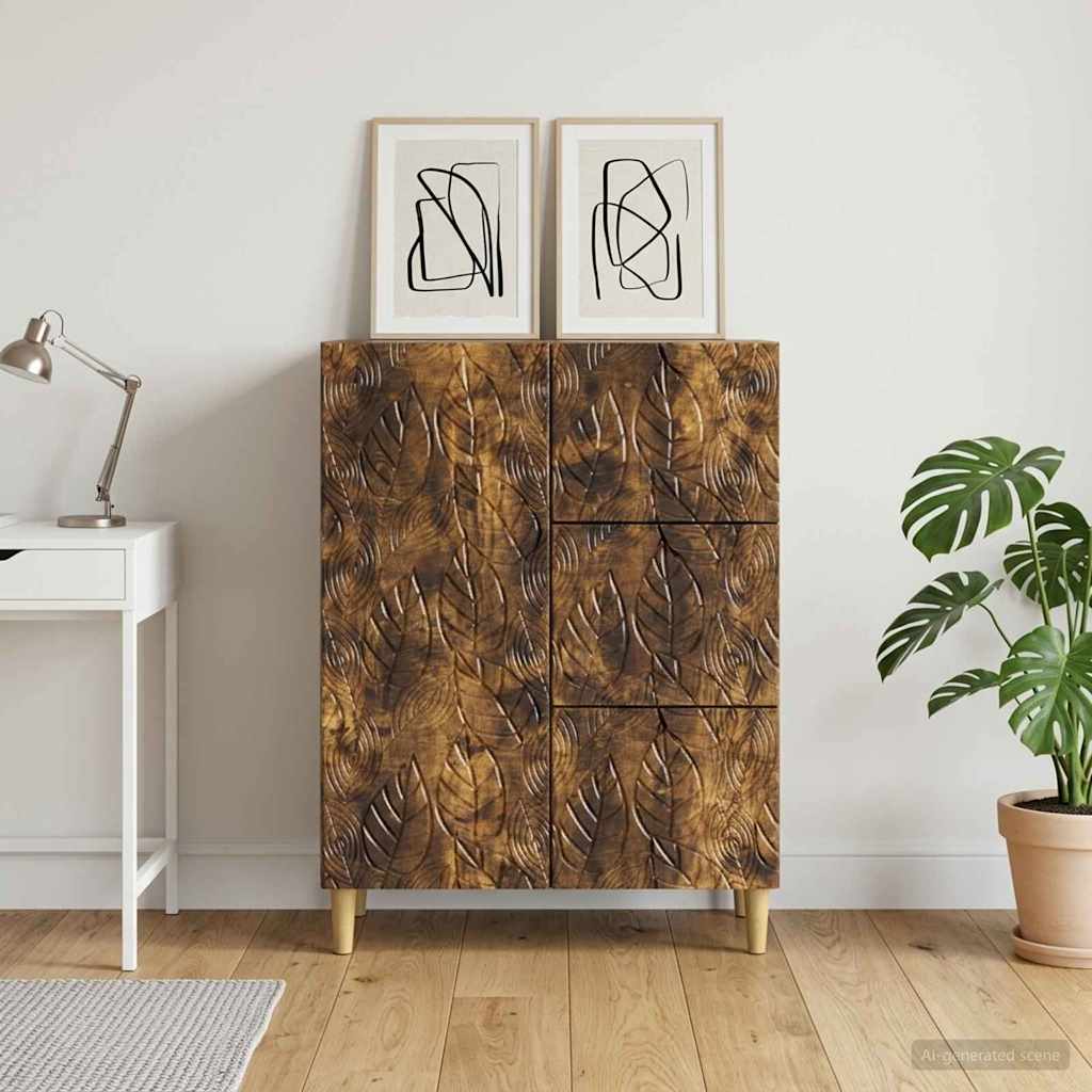 Sideboard Røget eg 66 x 34,5 x 90 cm Konstrueret træ