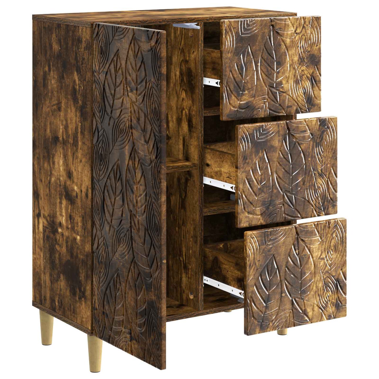 Sideboard Røget eg 66 x 34,5 x 90 cm Konstrueret træ