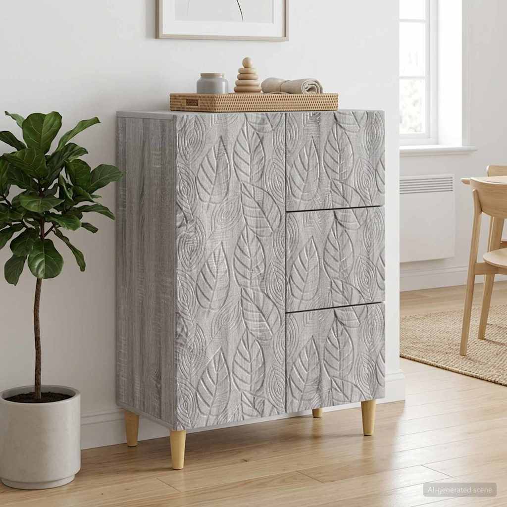 Sideboard Grå Sonoma 66 x 34,5 x 90 cm Konstrueret træ