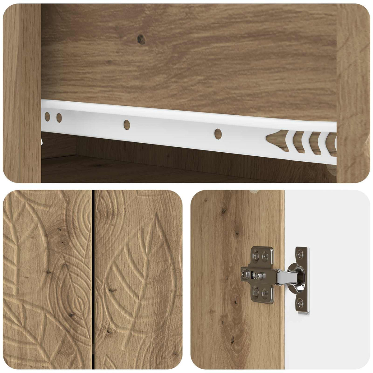 Sideboard Artisan-eg 66 x 34,5 x 90 cm Konstrueret træ