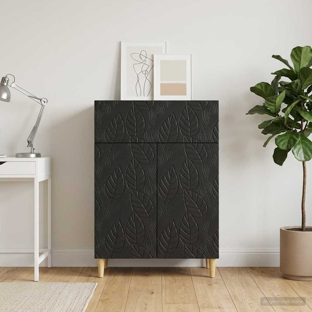 Sideboard Sort 66 x 34,5 x 90 cm Konstrueret træ